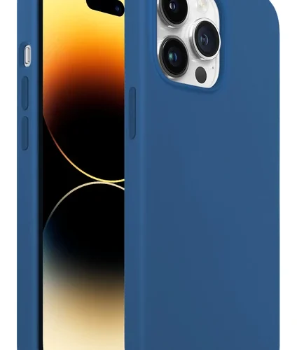 iPhone 14 Pro Rubber Fit Kılıf Mid Blue - Gece Mavisi