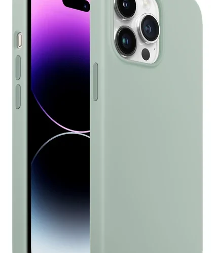 iPhone 14 Pro Max Rubber Fit Kılıf Succulent - Su Yeşili